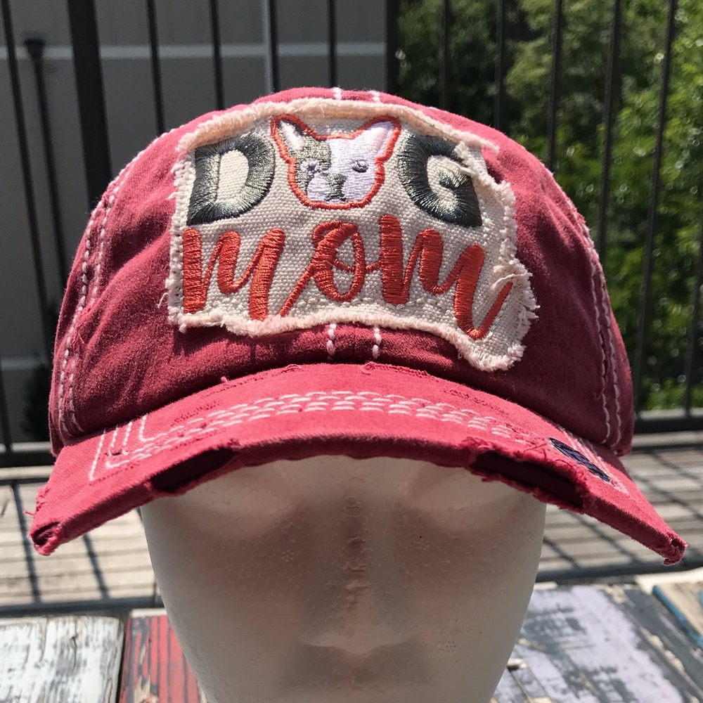 Only 1 Left in Stock! “Dog Mom” Distressed Cap - Picture 5 of 8